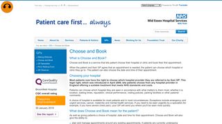 Choose and Book - Mid Essex Hospital Services NHS Trust