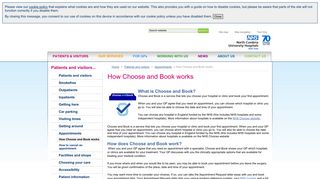 How Choose and Book works | Patients and visitors | North Cumbria ...