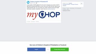 Is your child a CHOP patient? If so be... - Children's Hospital of ...
