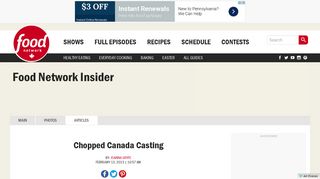 Chopped Canada Casting - Food Network Canada