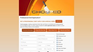 Chopped Casting: Professional Chef