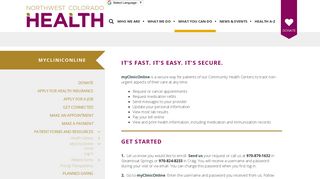 myClinicOnline patient portal - Northwest Colorado Health