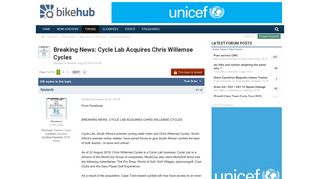 Breaking News: Cycle Lab Acquires Chris Willemse Cycles - Online ...
