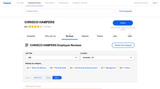 Working at CHRISCO HAMPERS: Employee Reviews | Indeed.com