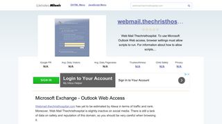 Webmail.thechristhospital.com website. Microsoft Exchange - Outlook ...