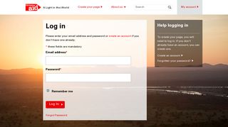Log In - A light in this world - Christian Aid in memory giving