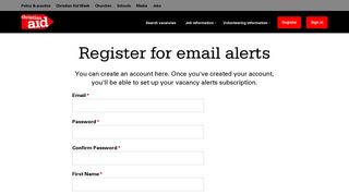 register for our alerts - Christian Aid - Careers
