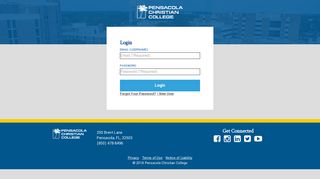 Applicant Portal Login · Pensacola Christian College