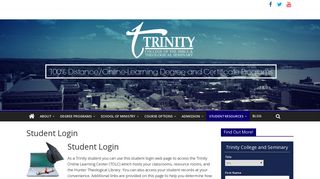 Student Login - Trinity College of the Bible and Theological Seminary
