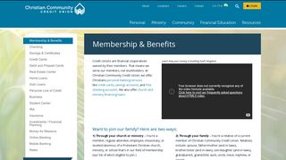 Membership & Benefits - Christian Community Credit Union