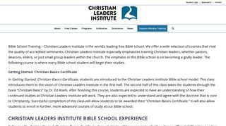 Bible School Training Online - Christian Leaders Institute