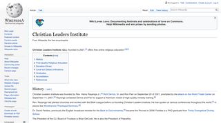 Christian Leaders Institute - Wikipedia