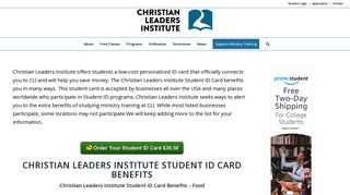 Christian Leaders Institute Student ID Card Benefits
