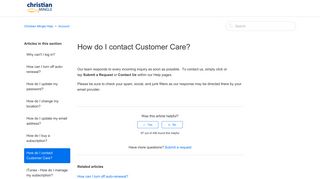 How do I contact Customer Care? – Christian Mingle Help