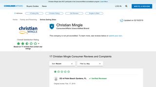 Top 16 Reviews and Complaints about Christian Mingle