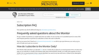 Subscription FAQ - CSMonitor.com - The Christian Science Monitor