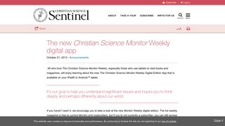The new Christian Science Monitor Weekly digital app / Christian ...
