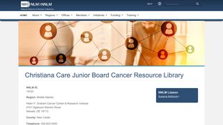Christiana Care Junior Board Cancer Resource Library | NNLM