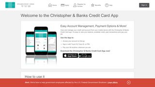 Christopher & Banks Credit Card - Welcome to the Christopher ...
