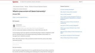 What is your review of Christ University? - Quora