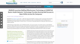 BidShift Launches Staffing Effectiveness Technology at CHRISTUS ...
