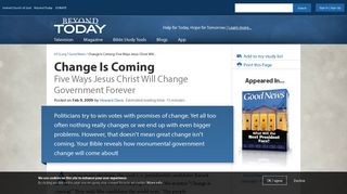 Change Is Coming: Five Ways Jesus Christ Will Change Government ...