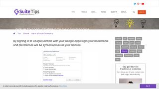 Sign in to Google Chrome to sync your bookmarks and ... - G Suite Tips