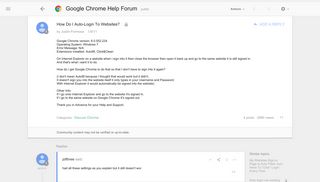 How Do I Auto-Login To Websites? - Google Product Forums