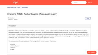 Enabling NTLM Authentication (Automatic logon) – Support Help Center