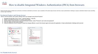 How to disable Integrated Windows Authentication (IWA) - Cisco