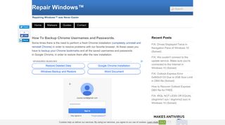 How To Backup Chrome Usernames and Passwords. • Repair ...