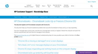 HP Chromebooks - Chromebook Locks Up or Freezes (Chrome OS ...