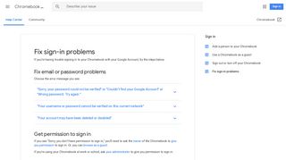 Fix sign-in problems - Chromebook Help - Google Support