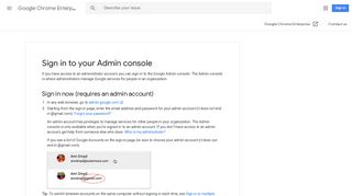 Sign in to your Admin console - Google Chrome Enterprise Help