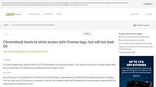Chromebook boots to white screen with Chrome logo, but will not load ...