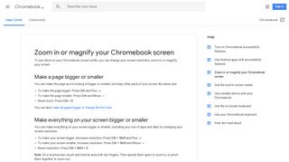 Zoom in or magnify your Chromebook screen - Chromebook Help