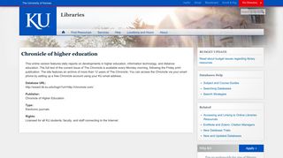 Chronicle of higher education | Libraries