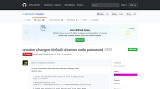 crouton changes default chronos sudo password · Issue #825 ... - GitHub