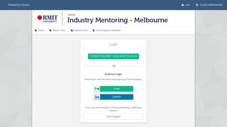 Login - Industry Mentoring - Melbourne Campus