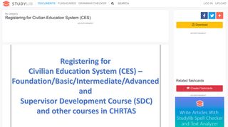 Registering for Civilian Education System (CES) - studylib.net