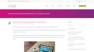 Enhanced training and development at Chrysalis Courses - Titus ...