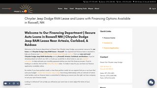 Finance Center | Auto & Car Loans Roswell NM | Chrysler Dodge ...