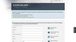 Apply for Prequalification | Chrysler Capital