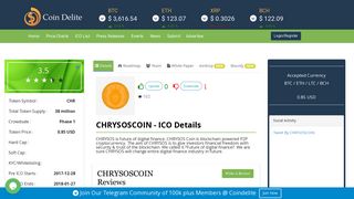 CHRYSOSCOIN (CHR)- ICO overview and details | Coindelite