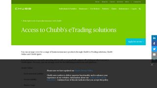 Access to Chubb's eTrading solutions