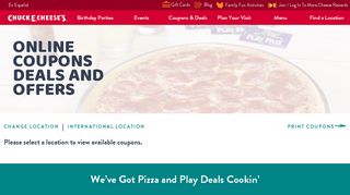 Pizza, Game & Family Fun Center Coupons | Chuck E. Cheeses
