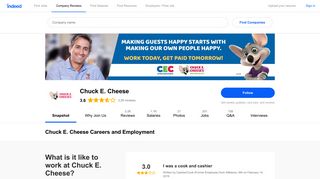 Chuck E. Cheese Careers and Employment | Indeed.com