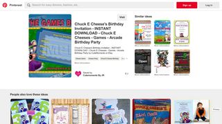 Chuck E Cheese's Birthday Invitation - INSTANT DOWNLOAD - Pinterest