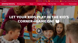 Kid's Corner Activities, Games, Videos, & Win ... - Chuck E. Cheeses