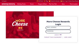 More Cheese Rewards - Chuck E. Cheeses